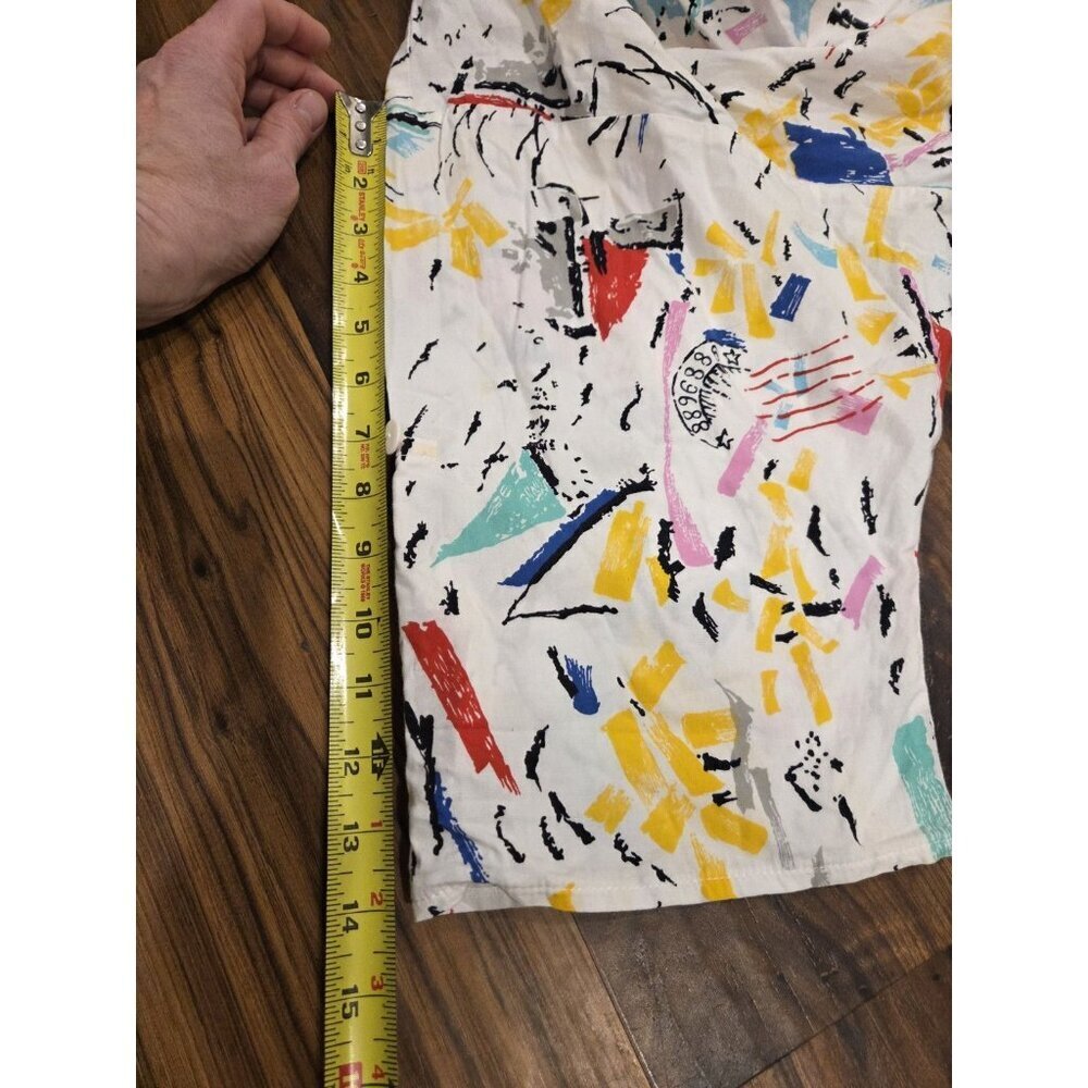 Lady Madonna Maternity Button Front Cotton Shirt Tunic Abstract Print Sz 12 Read - Picture 9 of 12